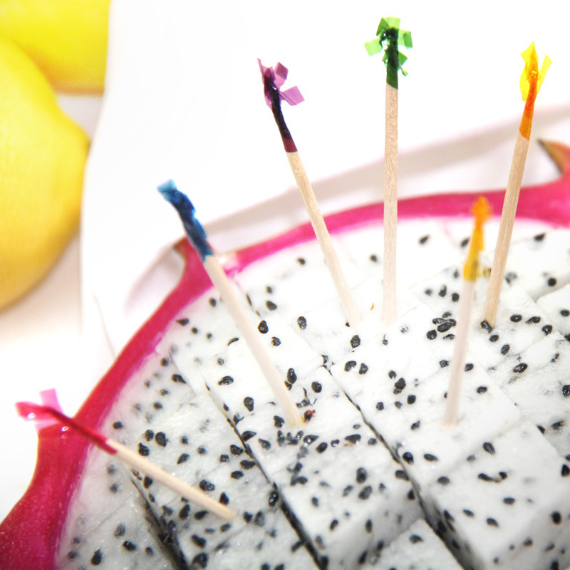 Еднократни дървени шишчета за възрастни, нов китайски стил, гладък заоблен край, подходящи за коктейли и плодове