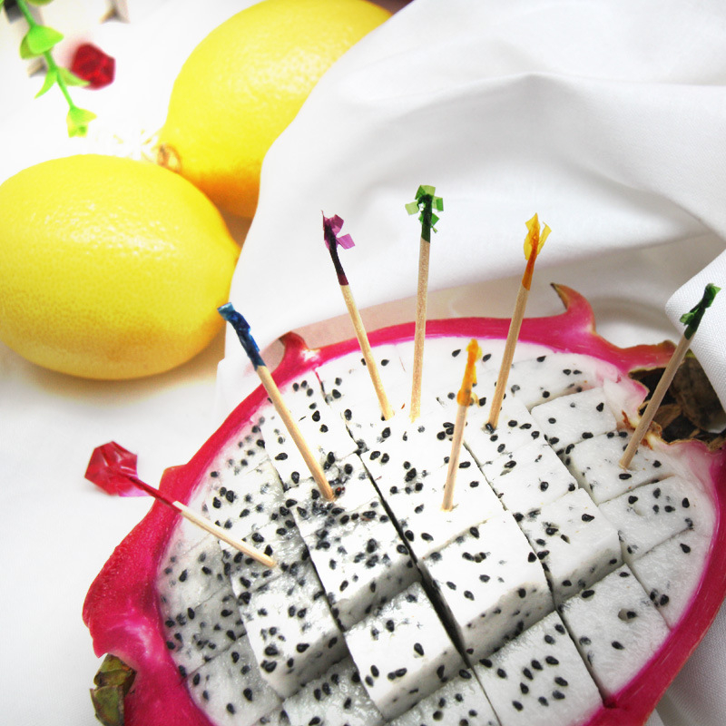 Еднократни дървени шишчета за възрастни, нов китайски стил, гладък заоблен край, подходящи за коктейли и плодове