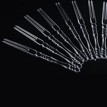 Furculiță de fructe din plastic, de unică folosință, marcă Jubo, cu logo imprimat, producție personalizată