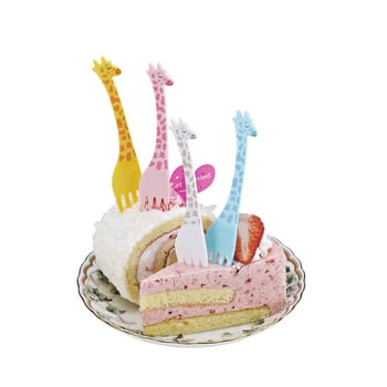 Комплект плодови вилици с карикатурен дизайн за деца, пластмасови, марка Anya