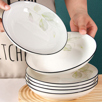 Baichuang porcelanske tanjuri, set od 10 komada, promjer 18 cm, cvjetni uzorak, kineskog stila posuđe za stol