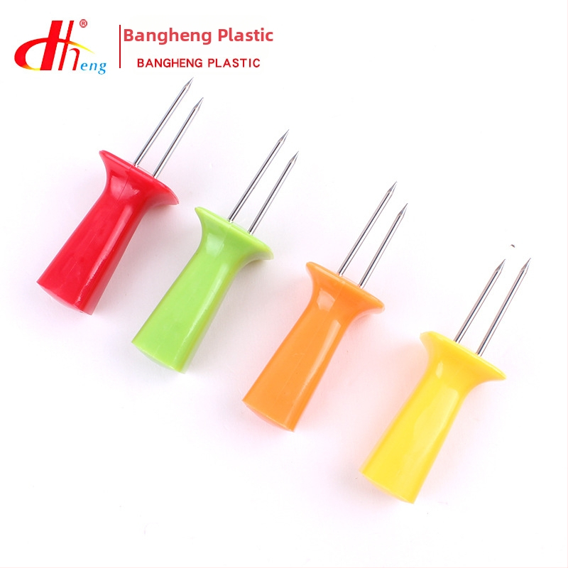 DHENG Ovocná vidlička s PP rukoväťou a nehrdzavejúcimi hrotmi — vonkajšie grilovanie, model DH-D10