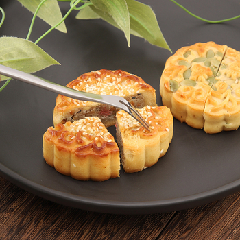 Комплект прибори от неръждаема стомана за Mooncake и десерт, включва плодова вилка с две зъба, огледално полирани повърхности, възможност за персонализация, марка Kai baishun