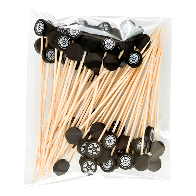 Еднократни бамбукови плодови шишчета – творчески стил, карикатурен модел, коктейлна декорация за възрастни