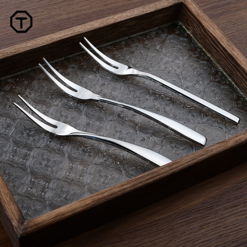 Da Yi вилица за плодове от неръждаема стомана – огледално полирана, ретро стил с лек лукс