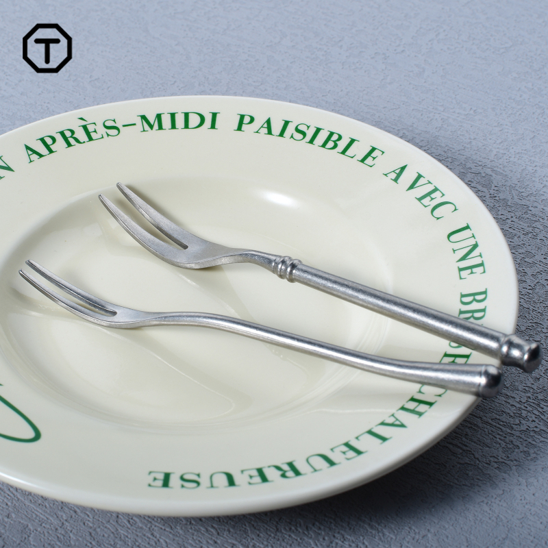 Da Yi вилица за плодове от неръждаема стомана – огледално полирана, ретро стил с лек лукс