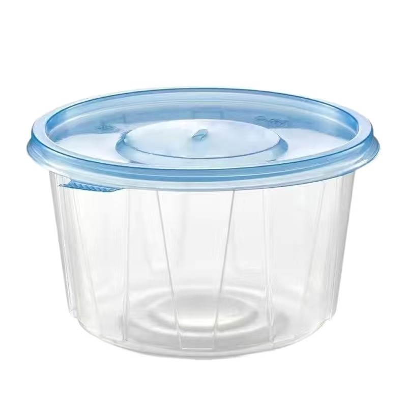 Jednokratna okrugla prozirna kutija za obrok s poklopcem i plastičnom zdjelom
