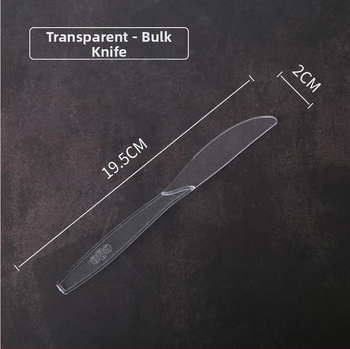 Jednorázový set nožov, vidličiek a lyžíc – priehľadné plastové príborové súpravy, samostatne balené, 100 kusov