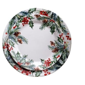 5 darabos skandináv kerámia étkészlet virágos mintával