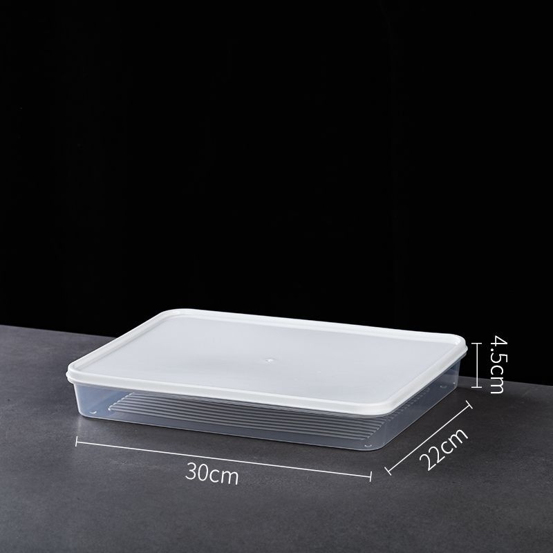 Téglalap alakú töltött gombóc tároló doboz, zárt többrétegű kivitel, élelmiszer-minőségű műanyag, mikrohullámú sütőben használható, kapacitás 1-2 L - Ruichuang