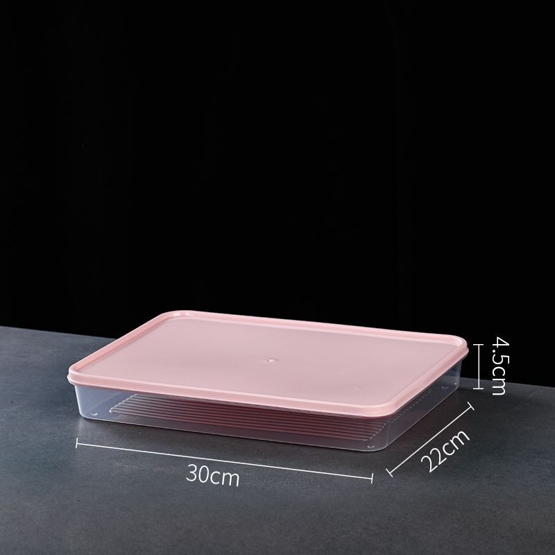 Téglalap alakú töltött gombóc tároló doboz, zárt többrétegű kivitel, élelmiszer-minőségű műanyag, mikrohullámú sütőben használható, kapacitás 1-2 L - Ruichuang