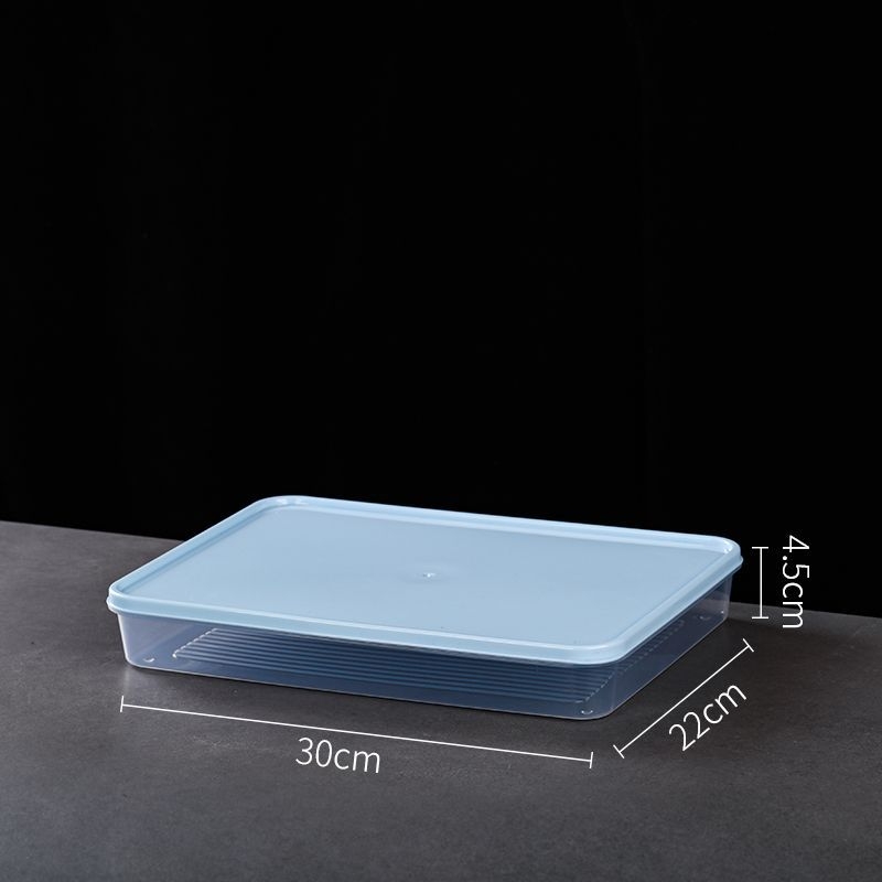 Téglalap alakú töltött gombóc tároló doboz, zárt többrétegű kivitel, élelmiszer-minőségű műanyag, mikrohullámú sütőben használható, kapacitás 1-2 L - Ruichuang