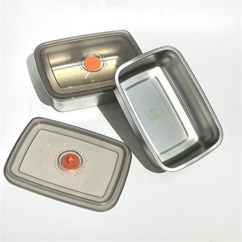 Nemagnetikus 304 rozsdamentes acél étkezési doboz, frissesség megőrzésére, téglalap alakú, mikróhullámú sütőben használható, modern minimalist design, kapacitás 1–2 L