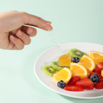 Meiliya plastične jednokratne vilice za voće za kućnu upotrebu, nisu pogodne za mikrovalnu pećnicu, nerazgradivo