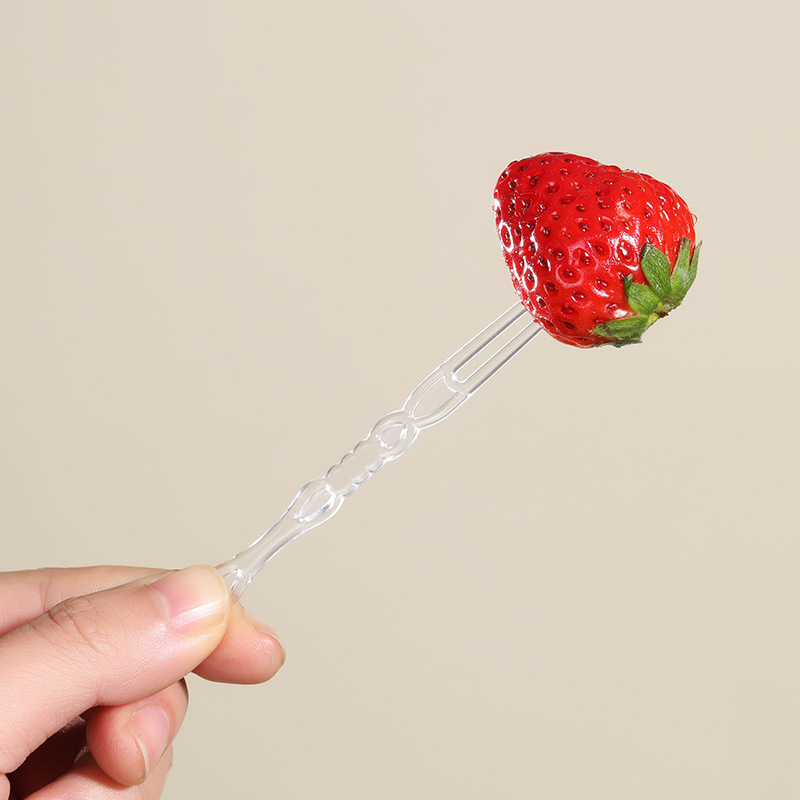 Meiliya plastične jednokratne vilice za voće za kućnu upotrebu, nisu pogodne za mikrovalnu pećnicu, nerazgradivo