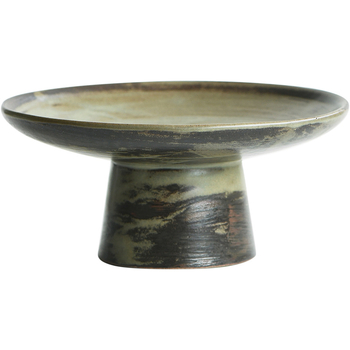 Japán stílusú magas lábú gyümölcstál kerámiából, kemencés mázzal, változatos mintákkal, új kínai stílusban