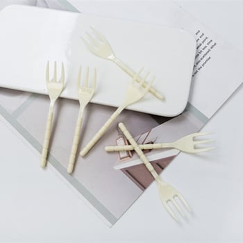 Jednokratna plastična vilica za voće s tri zuba, ojačane konstrukcije, za desert, prehrambeno sigurna, nije prikladna za mikrovalnu