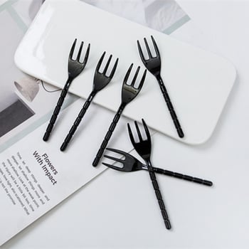 Jednokratna plastična vilica za voće s tri zuba, ojačane konstrukcije, za desert, prehrambeno sigurna, nije prikladna za mikrovalnu