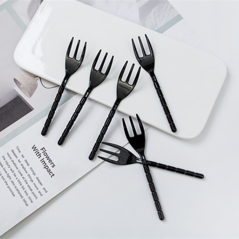 Jednokratna plastična vilica za voće s tri zuba, ojačane konstrukcije, za desert, prehrambeno sigurna, nije prikladna za mikrovalnu