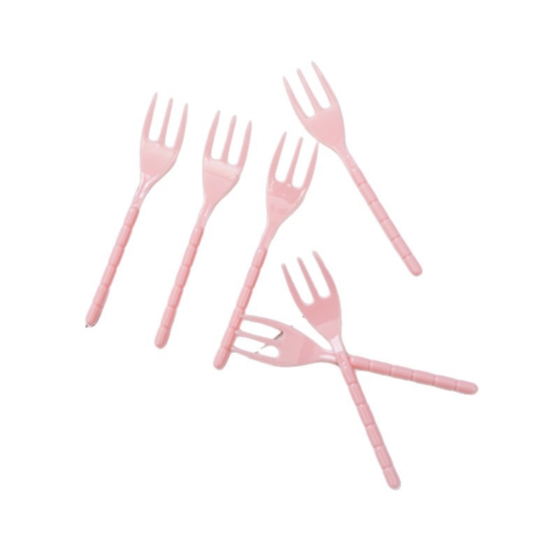 Jednokratna plastična vilica za voće s tri zuba, ojačane konstrukcije, za desert, prehrambeno sigurna, nije prikladna za mikrovalnu