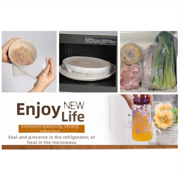 Silikónový kryt na uchovanie čerstvosti pre misky a poháre, opakovane použiteľný, trojdielny set
