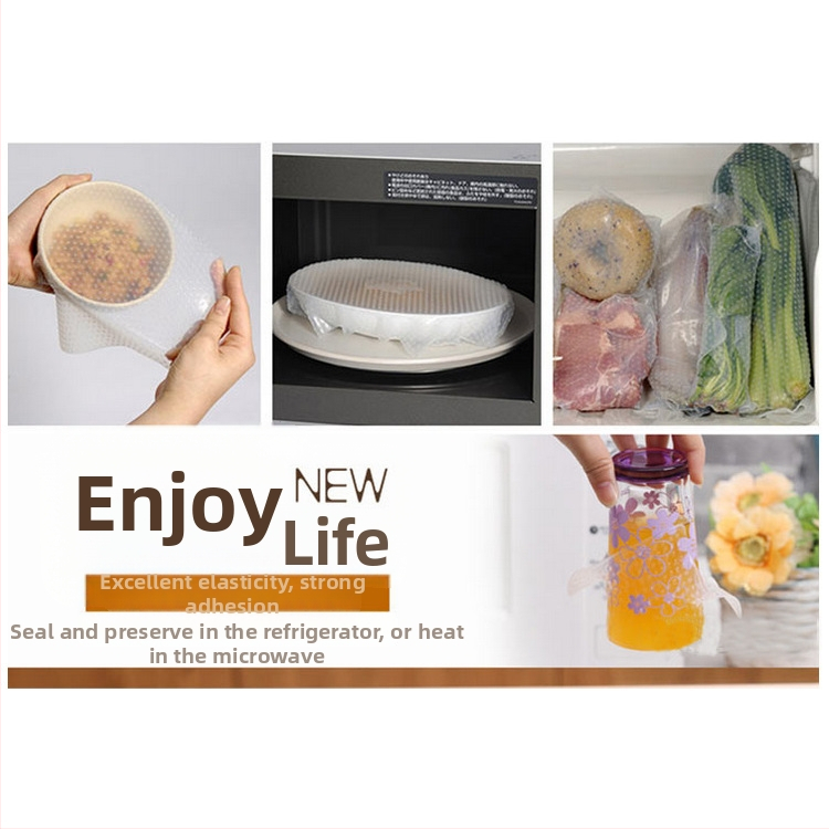 Silikónový kryt na uchovanie čerstvosti pre misky a poháre, opakovane použiteľný, trojdielny set