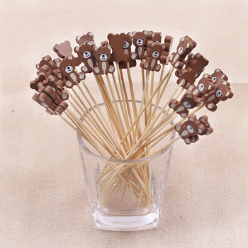 Еднократни шишчета с мечета за плодове и коктейли – бамбук, нов китайски стил, персонализируеми, полирани с водно полиране