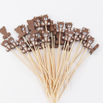 Еднократни шишчета с мечета за плодове и коктейли – бамбук, нов китайски стил, персонализируеми, полирани с водно полиране