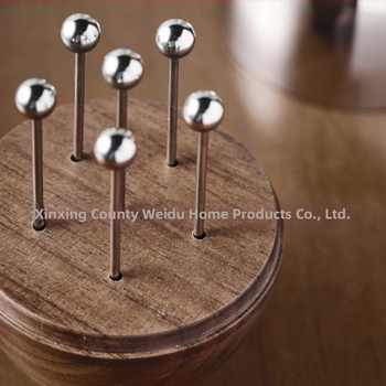 Sada vidličiek na ovocie z nehrdzavejúcej ocele s rukoväťou z orecha, inšpirovaná škandinávskym štýlom, ľahký luxusný retro vzhľad, pre dospelých