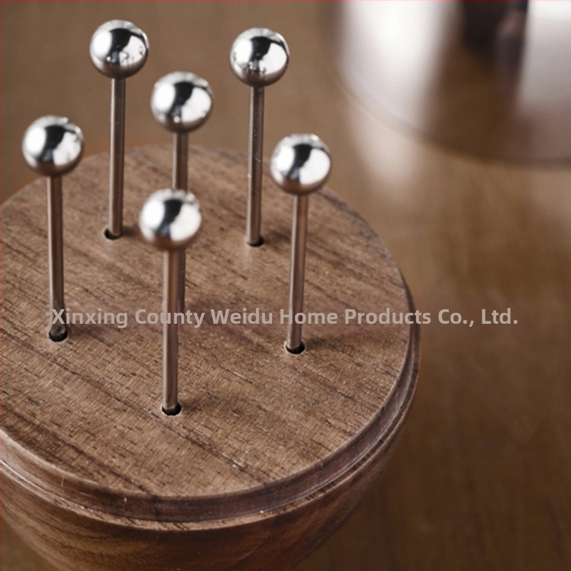 Sada vidličiek na ovocie z nehrdzavejúcej ocele s rukoväťou z orecha, inšpirovaná škandinávskym štýlom, ľahký luxusný retro vzhľad, pre dospelých