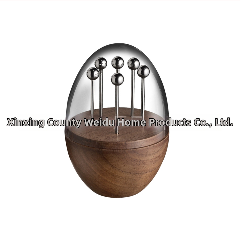 Sada vidličiek na ovocie z nehrdzavejúcej ocele s rukoväťou z orecha, inšpirovaná škandinávskym štýlom, ľahký luxusný retro vzhľad, pre dospelých