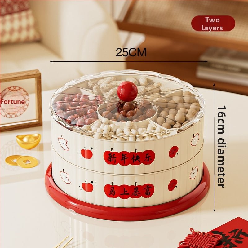 Тава за плодове с въртяща се платформа, PET+ABS, модел 251017, стил модерно минималистичен, рисунка на ивици, лансиран през 2025