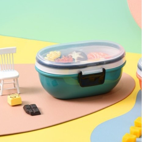 Ovalna kutija za ručak s poklopcem, PP, 800–1000 ml, moderan minimalistički dizajn, tri boje, novi model 2026