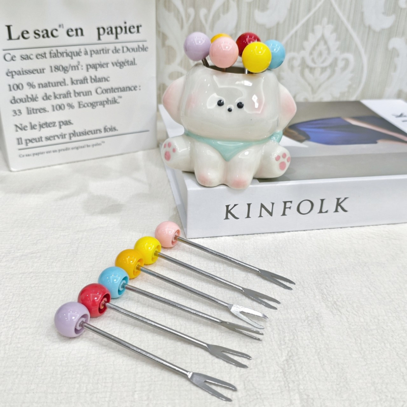 Сет плодови вилици от керамика, нов китайски стил, пускане през 2025 г., качествен продукт