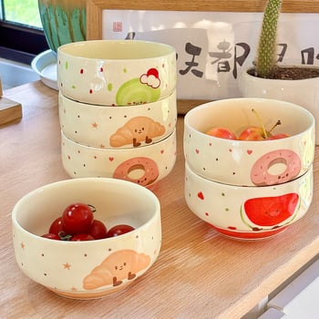 Porcelanska okrugla zdjela za kućnu upotrebu, podglazurna boja, mikrovalna sigurnost, prilagodljivo