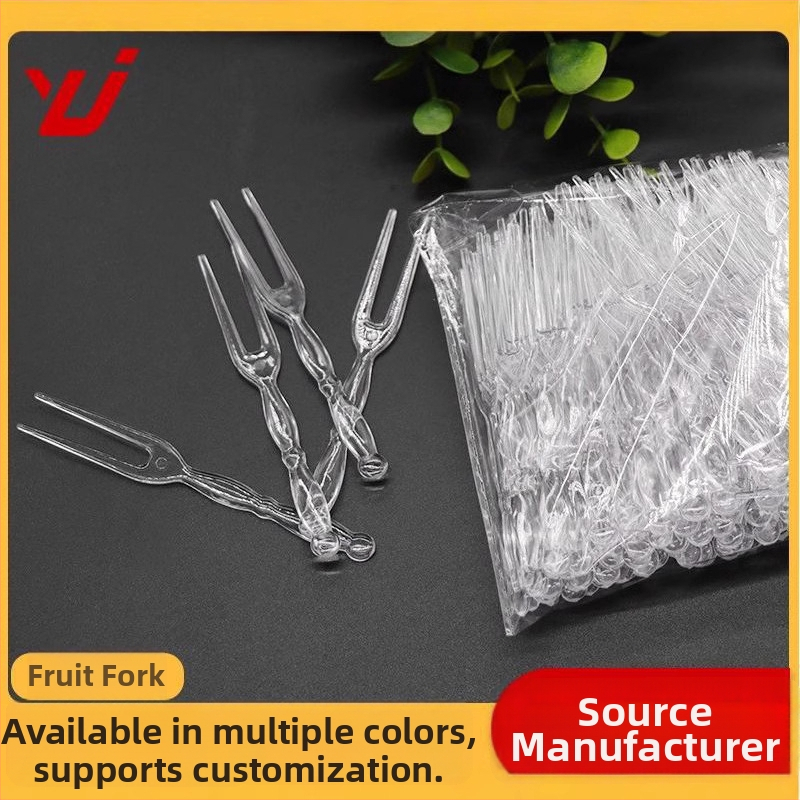 Jednokratni set noža i vilice za tortu, vilica za voće, plastični pribor GPPS | Marka Yijia | Višestruka primjena | Nije pogodno za mikrovalnu pećnicu