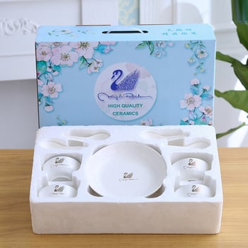 Kerámia tálak, kanalak és tányérok készlet ajándékdobozban – 10 darab