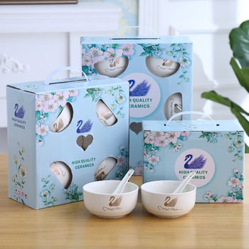 Kerámia tálak, kanalak és tányérok készlet ajándékdobozban – 10 darab