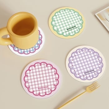 Kör alakú szilikon poháralátét karos mintával — csúszásmentes, nedvszívó, hőszigetelő (Anyag: Szilikon; Márka: Dushang; Sorozat: Coaster sorozat; Testreszabás: Igen; Logó nyomtatás: Igen)