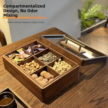 Кутия за сушени плодове и ядки със капак, шестразделна, стъклена, Aosen AS006, премиум качество, нов китайски стил