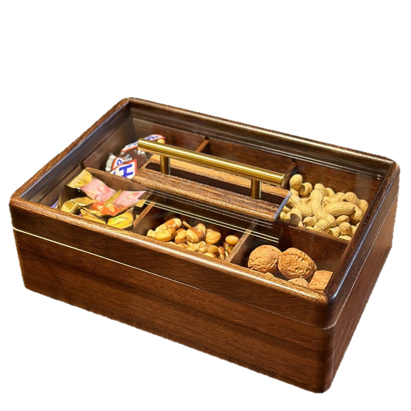 Кутия за сушени плодове и ядки със капак, шестразделна, стъклена, Aosen AS006, премиум качество, нов китайски стил