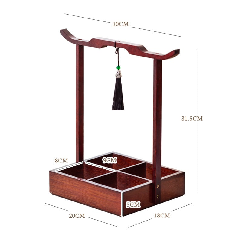 Плодова чиния в новокитайски ретро стил с разделени секции за сервиране, сватбена закуска, от бамбук