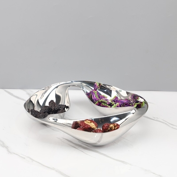 Чиния за закуски от неръждаема стомана, модерен стил, полирана повърхност, марка Superb, за дневна, маса за хранене и декор в дома