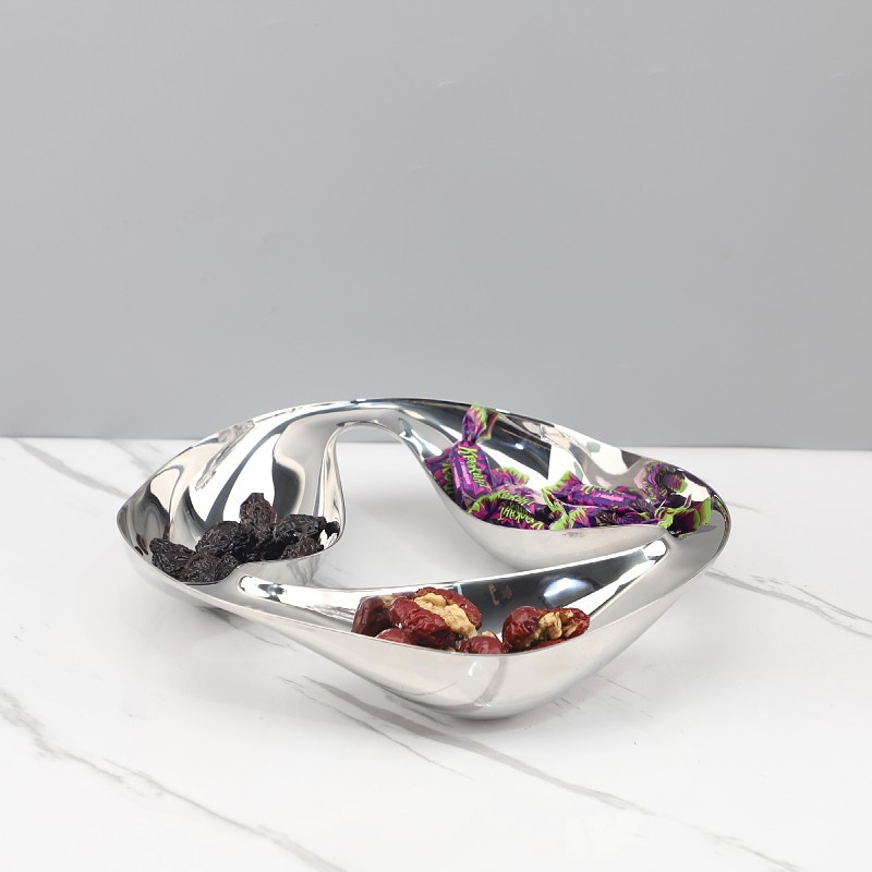 Чиния за закуски от неръждаема стомана, модерен стил, полирана повърхност, марка Superb, за дневна, маса за хранене и декор в дома