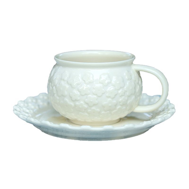 Kerámiakészlet reliefes dizájnnal, francia retro stílus, kézzel készített, testreszabható