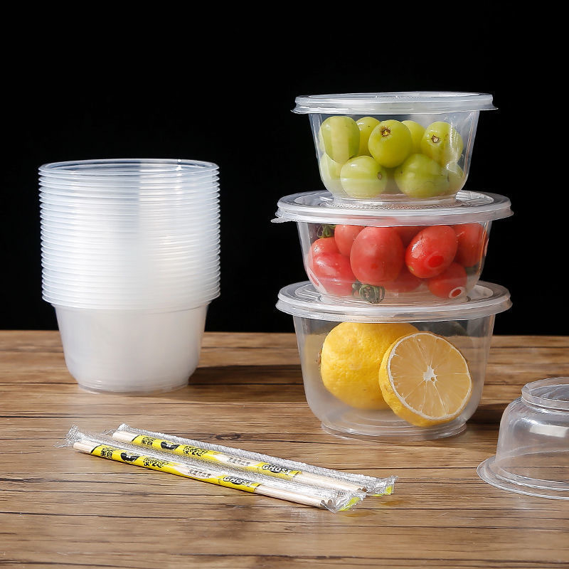 Jednokratna plastična okrugla zdjela za dostavu s poklopcem – Šifra: 001, Marka: Other, Materijal: Plastika, Mikrovalna pećnica: Ne