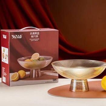 Чиния за плодове за дневна стая – стъклена, прост стил, европейски дизайн (2023)