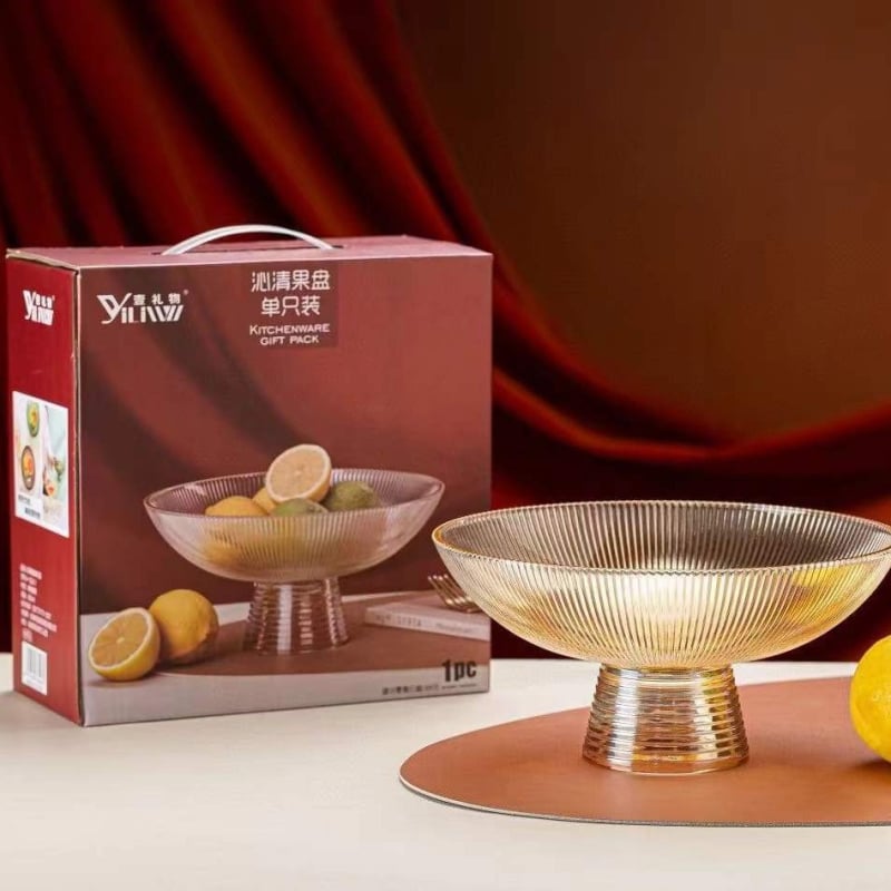 Чиния за плодове за дневна стая – стъклена, прост стил, европейски дизайн (2023)