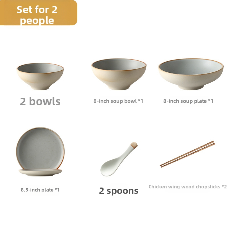 Japonská porcelánová súprava jedál pre 1+ osôb (plochý tanier, tanier na polievku, miska na ryžu, miska na polievku)