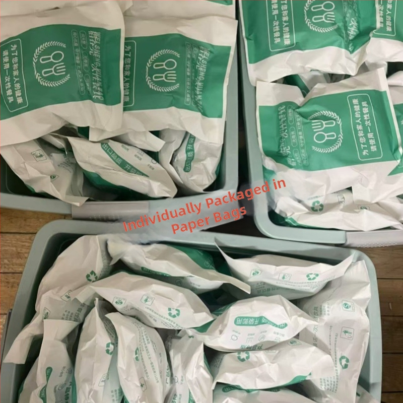 Jednorazový riad z ryžovej šupky, štvordielny set, biologicky rozložiteľný, potravinárska kvalita, okrúhle misky a paličky, objem 300 ml, balenie 100 súprav